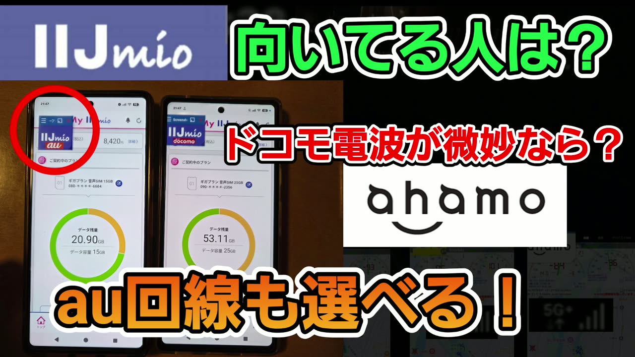 IIJmioはドコモの電波が微妙なら、au回線も選べる